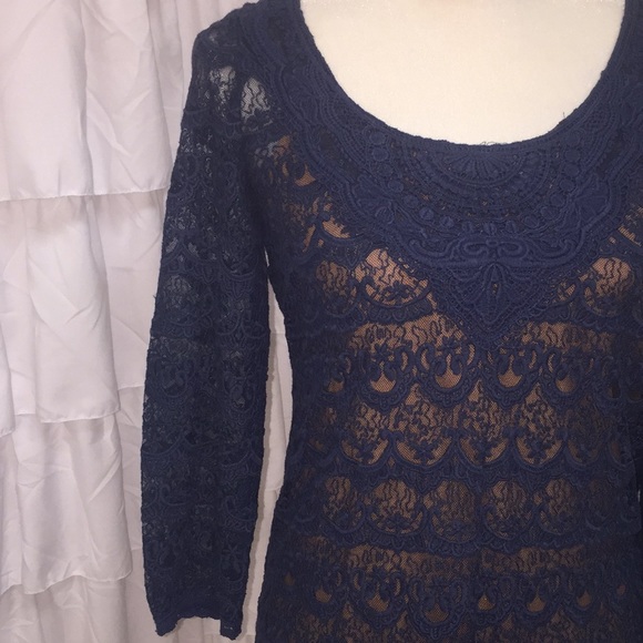 Flying Tomato Blue Lace Dress - Picture 3 of 5